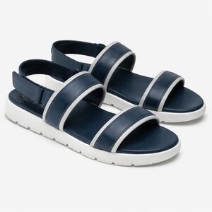 COLE HAAN Zerogrand Women's SZ 11 Flats Low DOUBLE BAND SANDALS Navy Blue